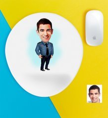 Kişiye Özel Bay Polis Karikatürlü Bilek Destekli Mouse Pad-3