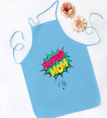 BK Gift Kişiye Özel İsimli Anneler Günü Tasarımlı Mavi Mutfak Önlüğü, Aşçı Önlüğü, Şef Önlüğü, Anneye Hediye-19