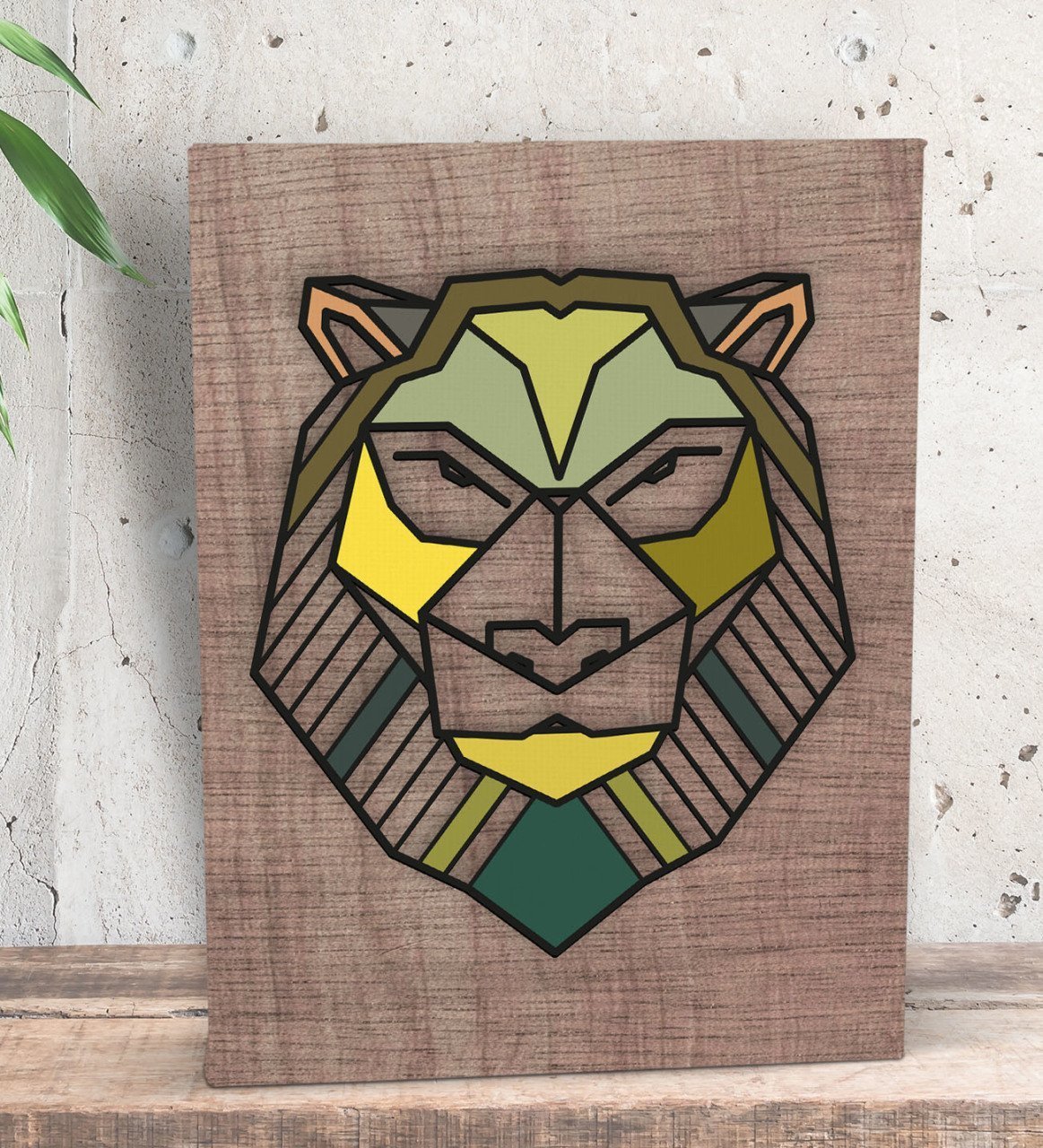 BK Gift Aslan Tasarımlı Dekoratif Mini Kanvas Tablo 15x20cm-1