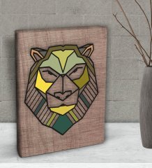 BK Gift Aslan Tasarımlı Dekoratif Mini Kanvas Tablo 15x20cm-1