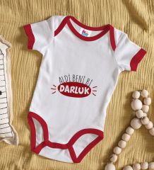 BK Kids Darluk Tasarımlı Kırmızı Bebek Body Zıbın-1