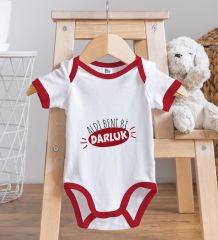 BK Kids Darluk Tasarımlı Kırmızı Bebek Body Zıbın-1