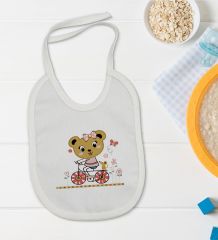 BK Kids Sevimli Ayı Tasarımlı Bebek Body Zıbın ve Mama Önlüğü Hediye Seti - Model 2