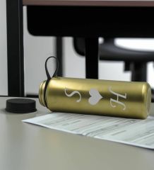 BK Gift Sevgiliye Özel İsimli Siyah Defter ve Gold Cam Matara Hediye Seti-6, Sevgiliye Hediye, Sevgililer Günü, Yeni İş Hediyesi