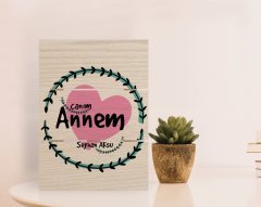 Kişiye Özel Canım Annem Tasarımlı Otantik Masaüstü Ahşap Palet Çerçeve-10