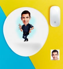 Kişiye Özel Bay Polis Karikatürlü Bilek Destekli Mouse Pad-2