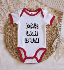 BK Kids Darlandum Tasarımlı Kırmızı Bebek Body Zıbın-2