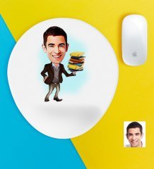 Kişiye Özel Bay Öğretmen Karikatürlü Bilek Destekli Mouse Pad-2