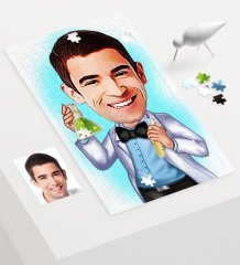 Kişiye Özel Bay Kimya Mühendisi Karikatür 240 Parça A3 Puzzle - 2
