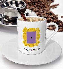 BK Gift Friends Monica’s Kapı Çerçevesi Tasarımlı Türk Kahvesi Fincanı