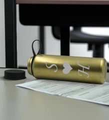 BK Gift Sevgiliye Özel İsimli Siyah Defter ve Gold Cam Matara Hediye Seti-4, Sevgiliye Hediye, Sevgililer Günü, Yeni İş Hediyesi