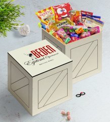Kişiye Özel Beden Eğitimi Öğretmeni Ahşap Kutuda Nostaljik Lezzetler Hediye Seti