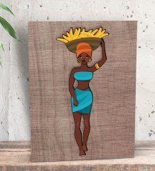 BK Gift African Woman Tasarımlı Dekoratif Mini Kanvas Tablo 15x20cm-3