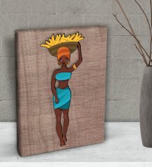 BK Gift African Woman Tasarımlı Dekoratif Mini Kanvas Tablo 15x20cm-3