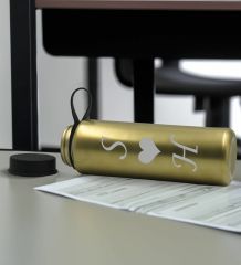 BK Gift Sevgiliye Özel İsimli Siyah Defter ve Gold Cam Matara Hediye Seti-3, Sevgiliye Hediye, Sevgililer Günü, Yeni İş Hediyesi