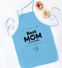 BK Gift Kişiye Özel İsimli Anneler Günü Tasarımlı Mavi Mutfak Önlüğü, Aşçı Önlüğü, Şef Önlüğü, Anneye Hediye-15