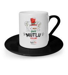 Kişiye Özel Mutlu Yıllar Siyah Türk Kahvesi Fincanı - 1