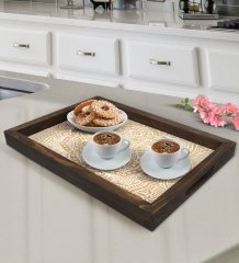 BK Gift Retro Motif Tasarımlı Doğal Ahşap Tepsi-9
