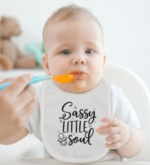 BK Kids Sassy Little Soul Tasarımlı Bebek Body Zıbın ve Mama Önlüğü Hediye Seti - Model 1