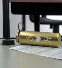 BK Gift Sevgiliye Özel İsimli Siyah Defter ve Gold Cam Matara Hediye Seti-2, Sevgiliye Hediye, Sevgililer Günü, Yeni İş Hediyesi