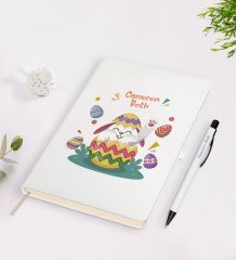 Kişiye Özel Paskalya Bayramı Beyaz Defter ve Kalem Seti-15