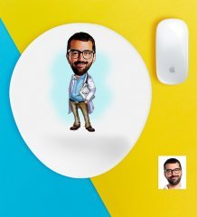 Kişiye Özel Bay Doktor Karikatürlü Bilek Destekli Mouse Pad