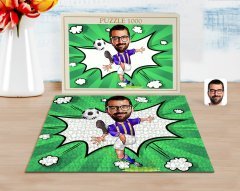Kişiye Özel Sarı Lacivert Karikatürlü 1000 Parça Profesyonel Puzzle-1