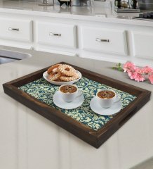 BK Gift Retro Motif Tasarımlı Doğal Ahşap Tepsi-8