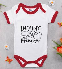 BK Kids Daddy's Little Princess Tasarımlı Kırmızı Bebek Body Zıbın-1