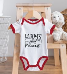 BK Kids Daddy's Little Princess Tasarımlı Kırmızı Bebek Body Zıbın-1