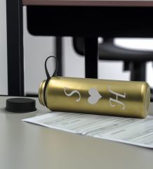BK Gift Sevgiliye Özel İsimli Siyah Defter ve Gold Cam Matara Hediye Seti-1, Sevgiliye Hediye, Sevgililer Günü, Yeni İş Hediyesi