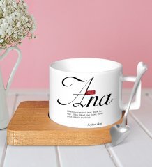 Kişiye Özel Mânâ Ana Ahşap Altlıklı Seramik Fincan-1