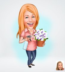 Kişiye Özel Ev Hanımı Tasarımlı Dijital Karikatür-2