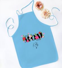 BK Gift Kişiye Özel İsimli Anneler Günü Tasarımlı Mavi Mutfak Önlüğü, Aşçı Önlüğü, Şef Önlüğü, Anneye Hediye-13