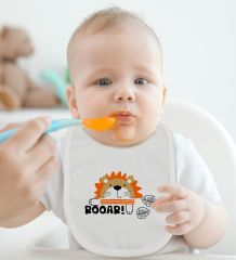 BK Kids Roar Tasarımlı Bebek Body Zıbın ve Mama Önlüğü Hediye Seti - Model 1