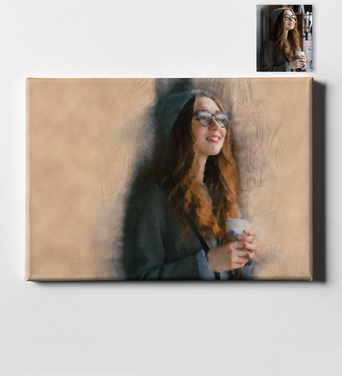 Kişiye Özel Yağlı Boya Tasarımlı Kanvas Tablo (50 x 70 cm.) 2