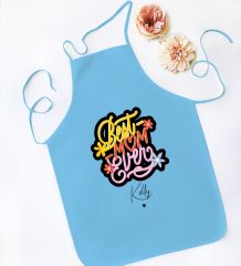 BK Gift Kişiye Özel İsimli Anneler Günü Tasarımlı Mavi Mutfak Önlüğü, Aşçı Önlüğü, Şef Önlüğü, Anneye Hediye-12