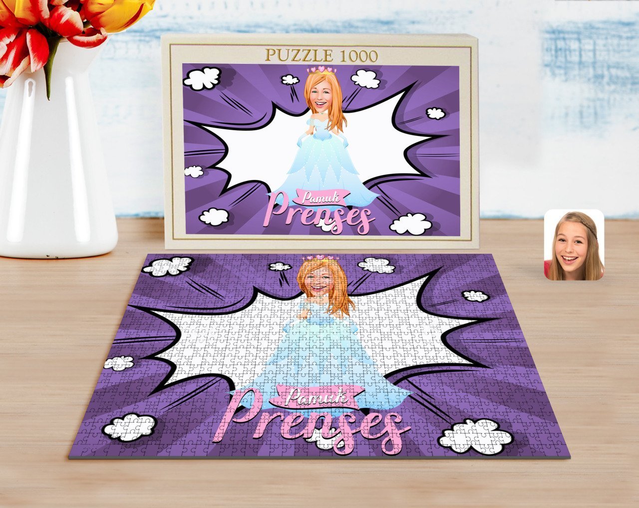 Kişiye Özel Pamuk Prenses Karikatürlü 1000 Parça Profesyonel Puzzle-4