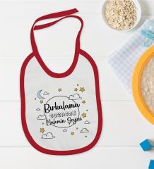 BK Kids Bırkalama Tasarımlı Kırmızı Bebek Mama Önlüğü-1
