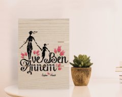 Kişiye Özel Annem ve Ben Tasarımlı Otantik Masaüstü Ahşap Palet Çerçeve-1