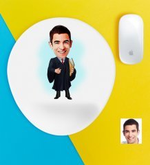Kişiye Özel Bay Avukat Karikatürlü Bilek Destekli Mouse Pad-1