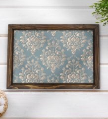 BK Gift Retro Motif Tasarımlı Doğal Ahşap Tepsi-5