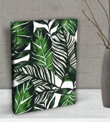 BK Gift Yaprak Tasarımlı Dekoratif Mini Kanvas Tablo 15x20cm-1