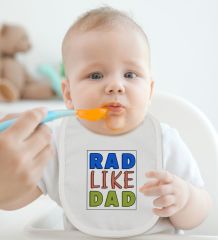 BK Kids Rad Like Dad Tasarımlı Bebek Body Zıbın ve Mama Önlüğü Hediye Seti - Model 1