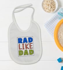 BK Kids Rad Like Dad Tasarımlı Bebek Body Zıbın ve Mama Önlüğü Hediye Seti - Model 1