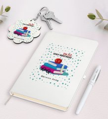 Kişiye Özel En İyi Sınıf Öğretmeni Beyaz Defter Kalem Ve Anahtarlık Hediye Seti-13