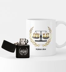 Kişiye Özel Avukat Temalı Çakmak ve Kupa Seti - 10