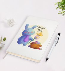 Kişiye Özel Paskalya Bayramı Beyaz Defter ve Kalem Seti-11