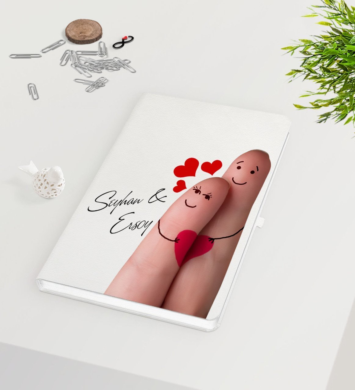 Kişiye Özel Sevgililer Günü Beyaz Defter-80