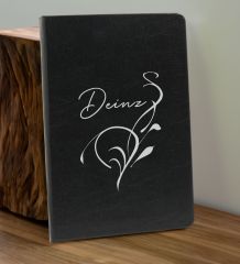 BK Gift Kişiye  Özel İsimli Siyah Defter ve Gold Cam Matara Hediye Seti-6, Sevgiliye Hediye, Arkadaşa Hediye, Yeni İş Hediyesi